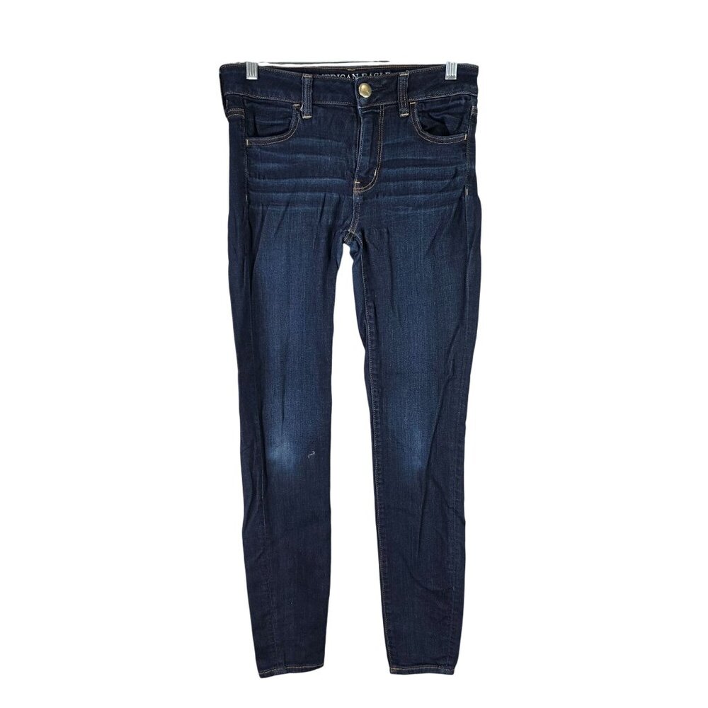 Womens American Eagle Outfitters Super Stretch Dark Wash Jeggings Size 4 Regular